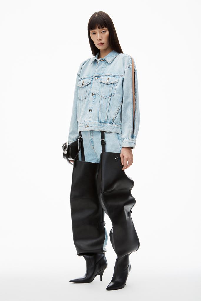 Alexander Wang Zipped Sleeve Trucker Jacket in Denim