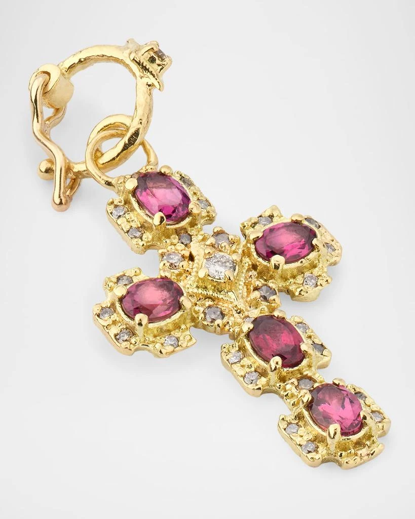 Armenta Yellow Gold Cross Enhancer with Garnets 3
