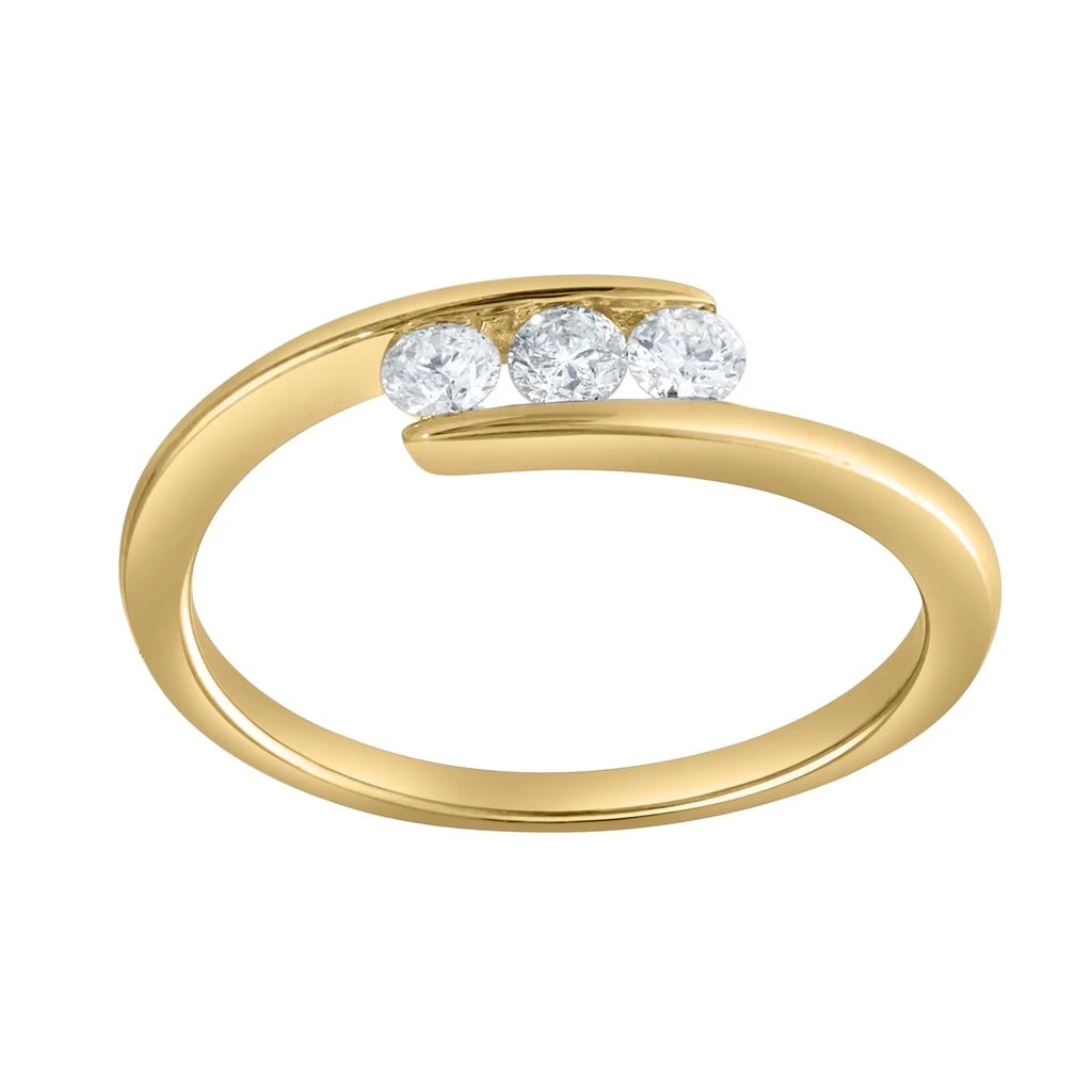 LuvMyJewelry Trilove 0.25 Ct 10K Gold Diamond Ring