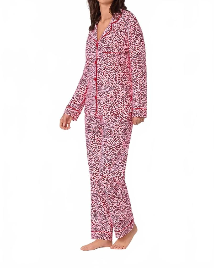 BedHead PJs Bursting With Love Long Sleeve Pajama Set In Red/white 2