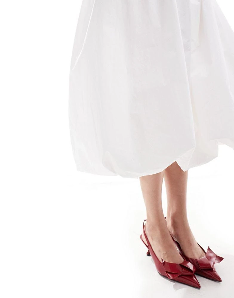 Urban Revivo Urban Revivo bubble hem midi dress in white 2