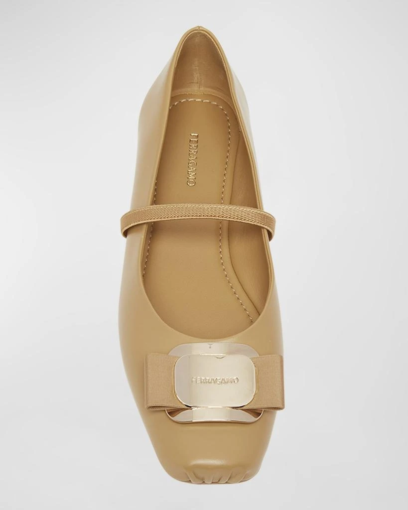 Salvatore Ferragamo Zina Leather Bow Ballerina Flats 4