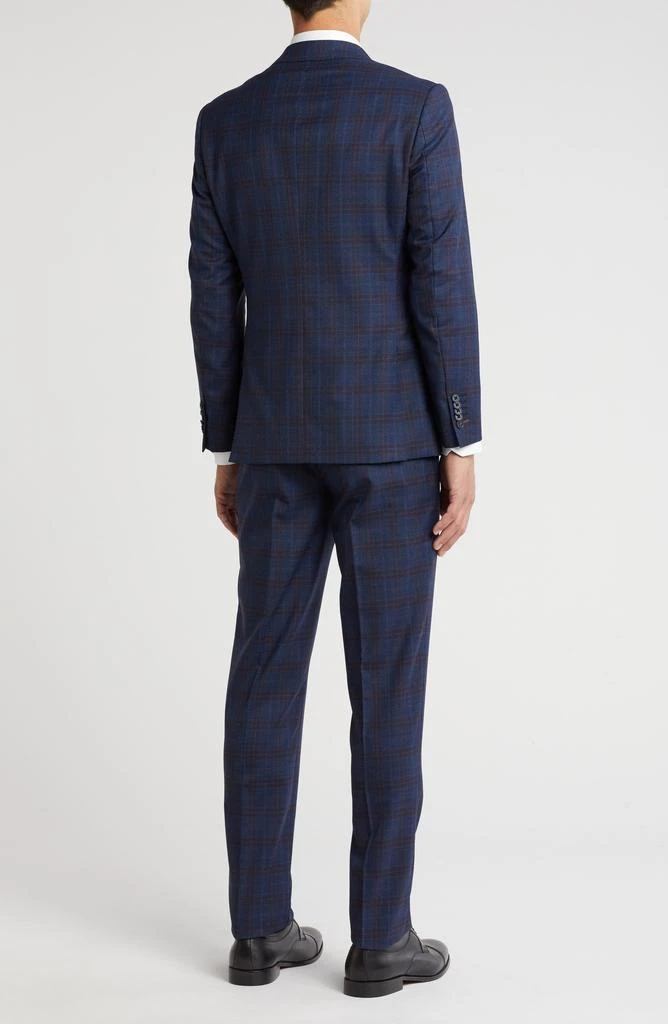 English Laundry Plaid Trim Fit Notch Lapel Wool Blend Two-Piece Suit 2