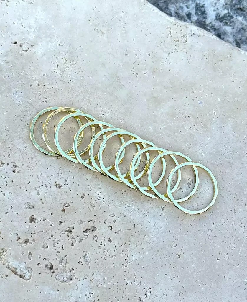 ADORNIA Gold 10- Ring Hammered Band Set 3