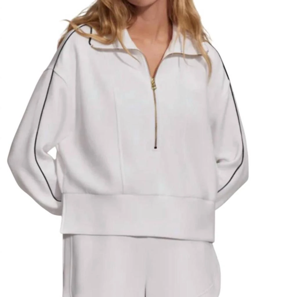 Varley Davenport Half-Zip Sweatshirt In White 1