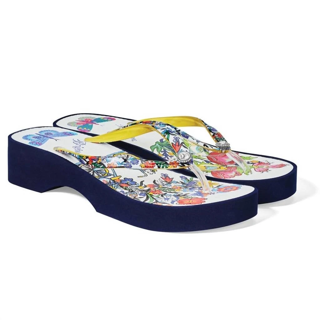 Brighton Sunny Skinny Strap Platform Flip Flops In Multi 2