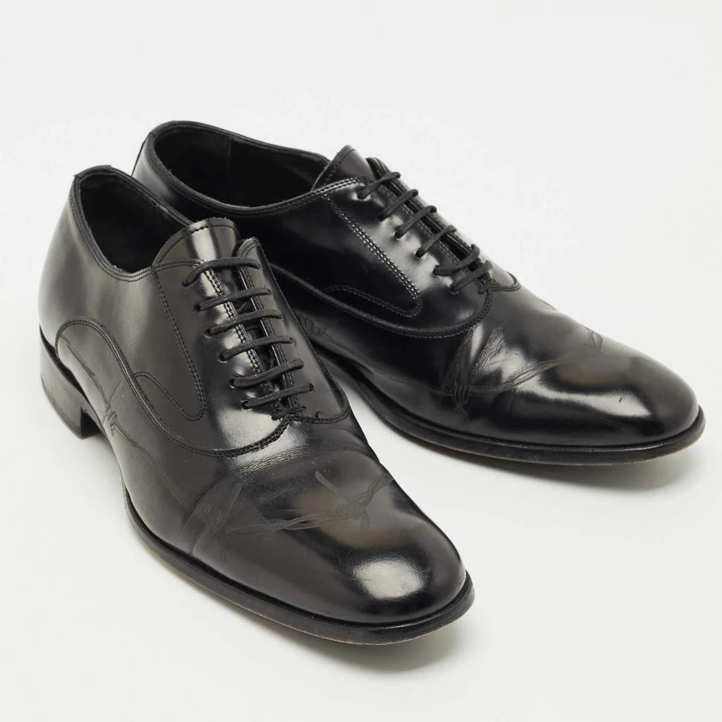 Alexander McQueen Black Leather Lace Oxford Size 43 – On  display picture 1