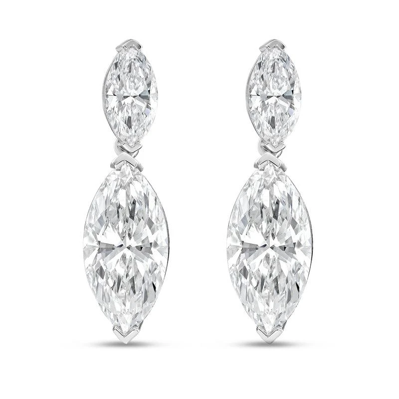 Diana M Jewels 14KW WG Drop Earrings 8.00 Ct TW of Lab grown marquise diamonds