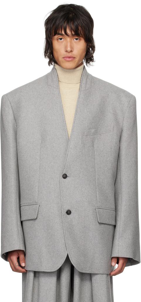 Hed Mayner Gray Flannel Blazer