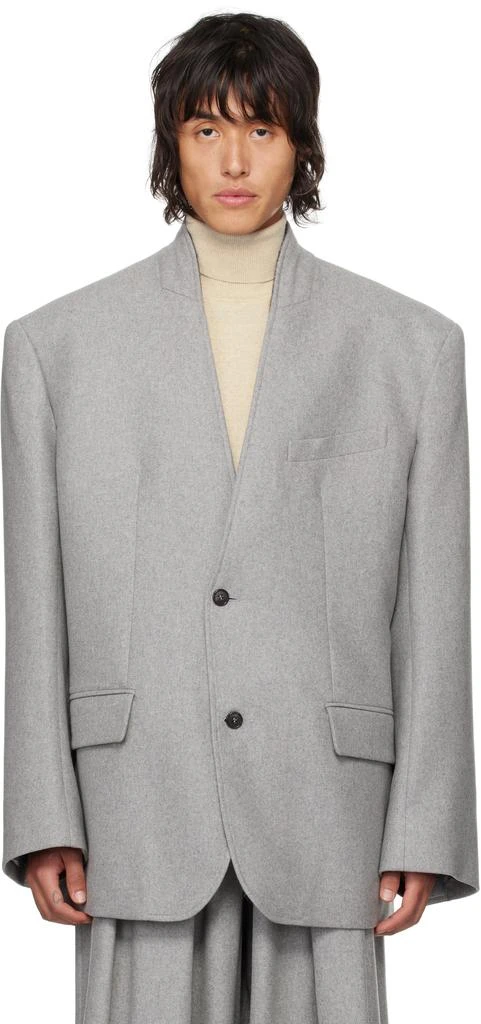 Hed Mayner Gray Flannel Blazer 1