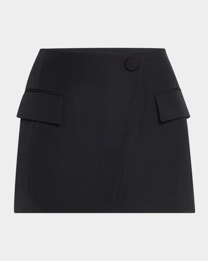 Balmain Asymmetric Grain De Poudre Mini Wrap Skirt 1