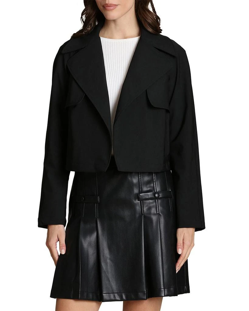 Bagatelle Cool Tech Nylon Open Front Cropped Trench Coat 1