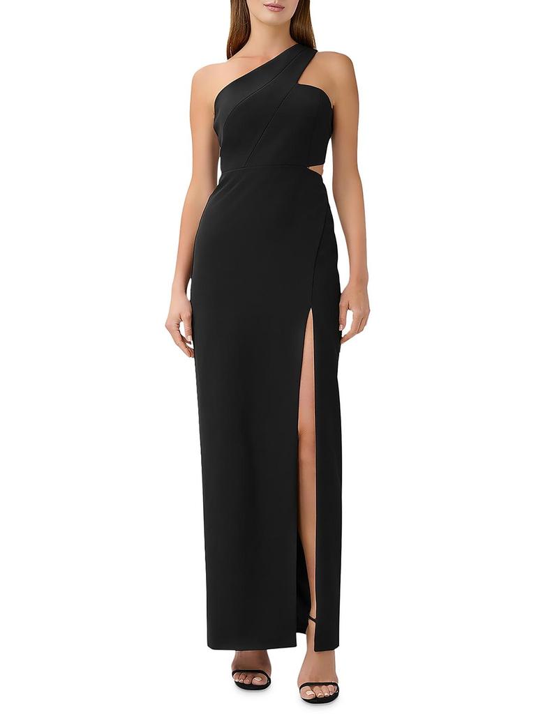 Aidan Mattox Womens Cut-Out One Shoulder Formal Dress