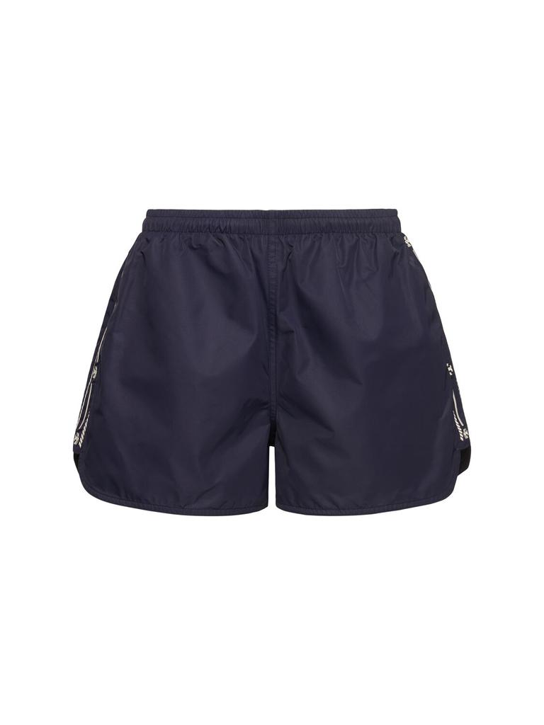 Tory Sport Embroidered Nylon Twill Shorts