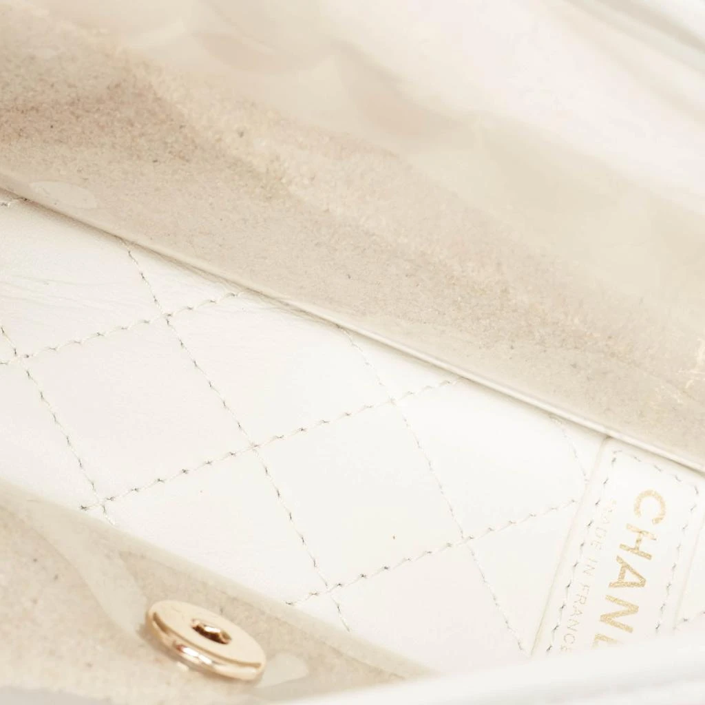 Chanel Chanel White PVC and Leather Sand By The Sea Flap With Pearl Strap Bag  10