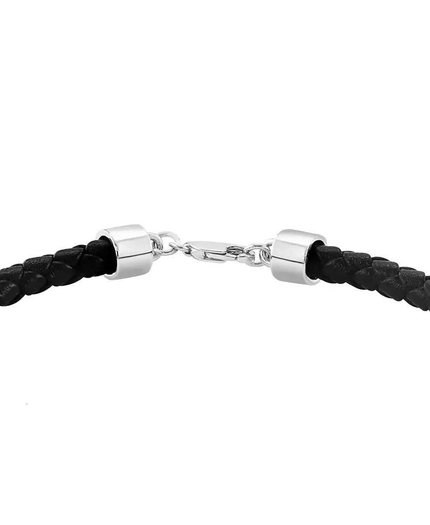 Effy EFFY® Men's Black Spinel Leather Cord Bracelet (1-1/3 ct. t.w.) Sterling Silver 3