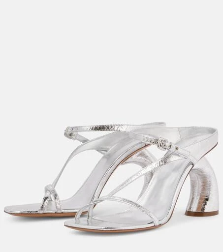 Dries Van Noten Metallic patent leather mules 4