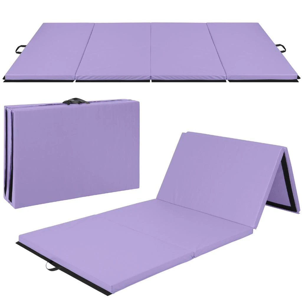 Best Choice Products 10ftx4ftx2in Folding Gymnastics Mat 4-Panel Exercise Workout Floor Mats w/ Handles 1