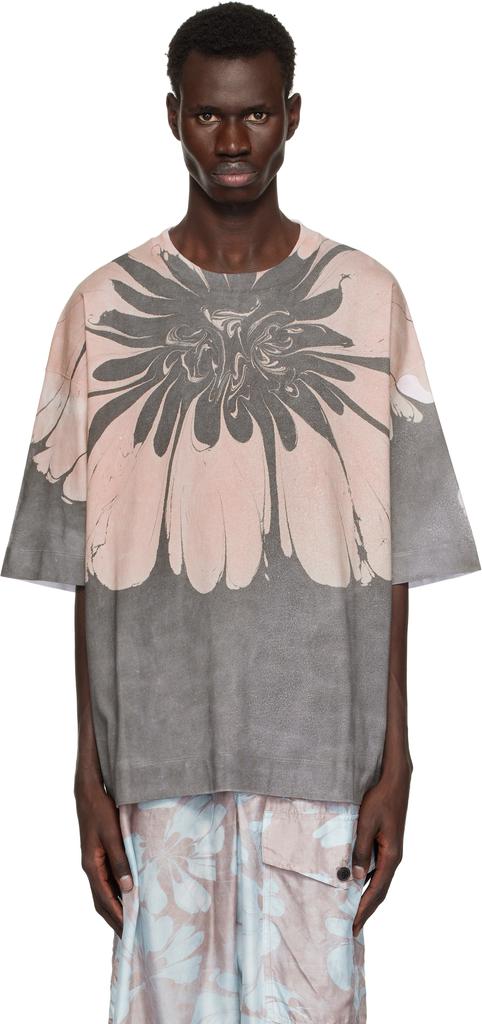 Gray Sheer Draped T-shirt – On Sale Now with Up to 32% Off