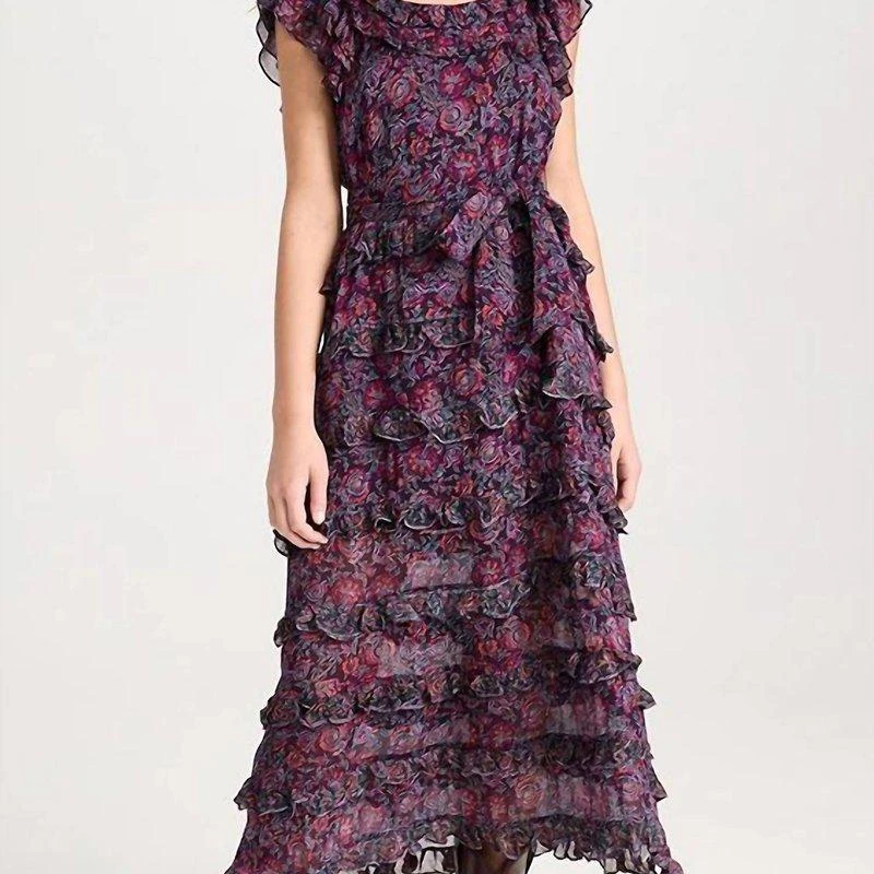 Cleobella Milana Dress In Bordeaux Floral 1