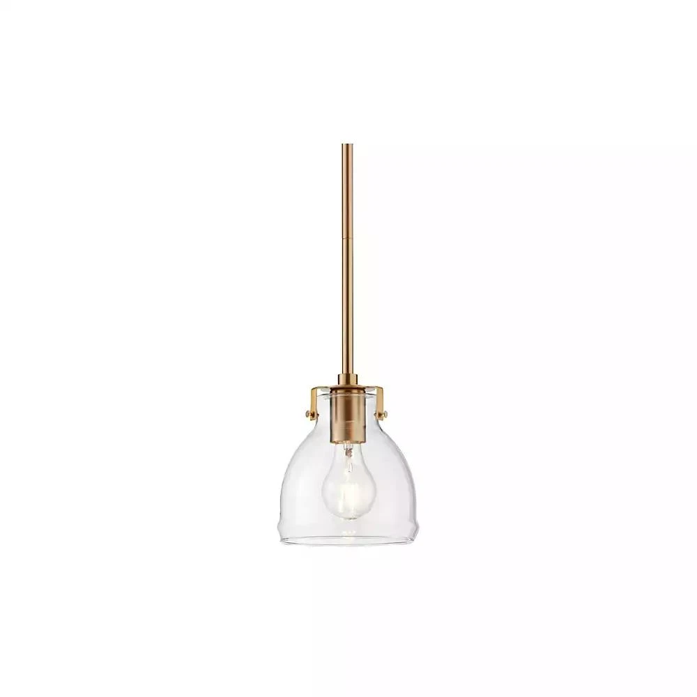 Possini Euro Design Soft Gold 6" Wide Clear Glass Shade Farmhouse Industrial Rustic Fixture Mini Pendant 2