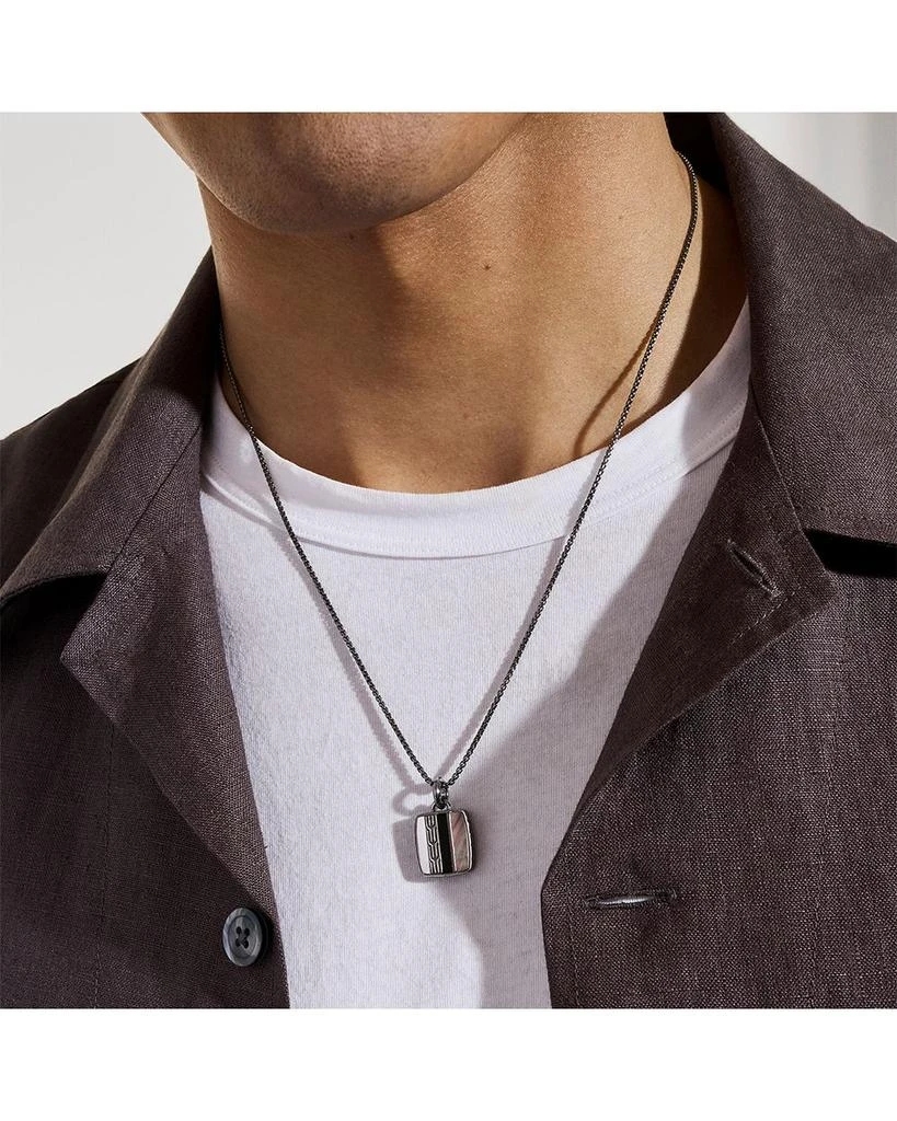 John Hardy Sterling Silver Black Onyx, Hematite 
Black Mother of Pearl Carved Chain Pendant Necklace, 22" 2