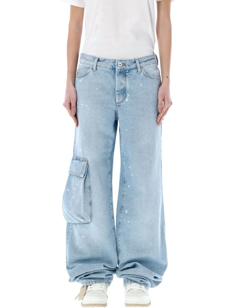 Off-White Off-White Toybox Painted Logo Patch Wide Leg Jeans 1