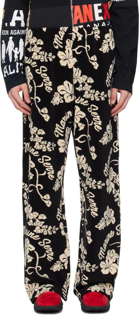 MARINE SERRE Black Jacquard Sweatpants 1
