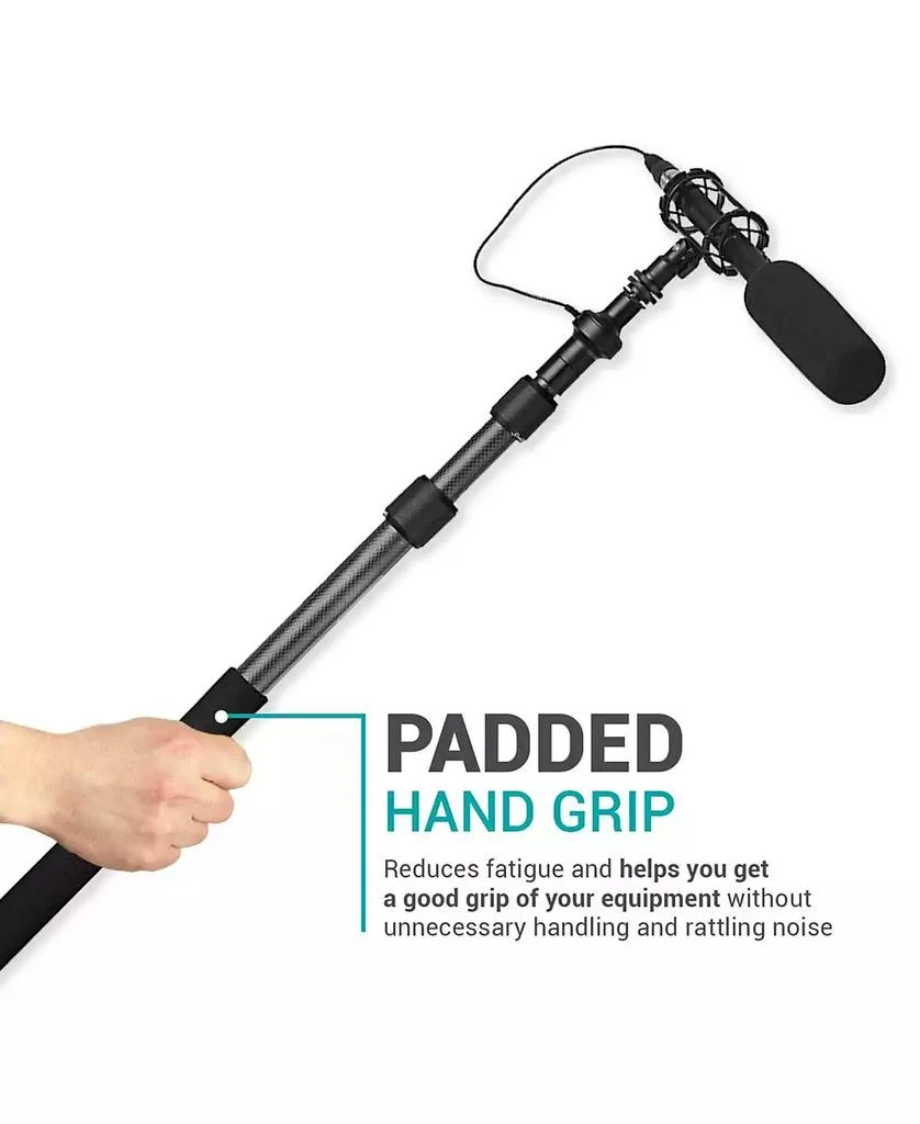 Movo CMP-25 8.2
 Telescoping Carbon Fiber Microphone Boom Pole with Integrated XLR Cable for Video Production and Electronic News Gathering 3