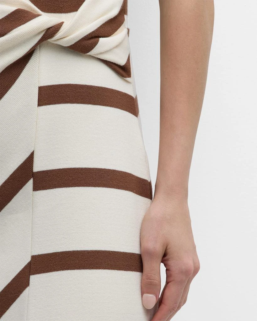 Tanya Taylor Cody Twisted-Waist Short-Sleeve Striped Midi Dress 5
