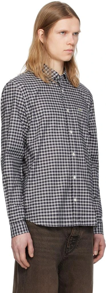 Lacoste Navy & White Regular Fit Stretch Plaid Shirt 2
