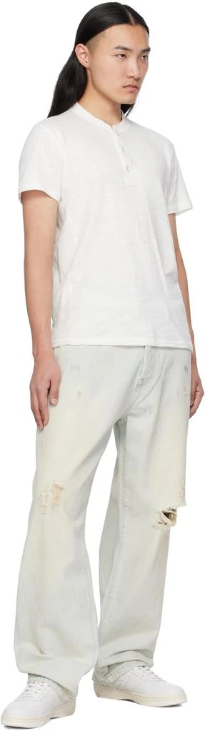 Rag & Bone White Classic Cotton Henley 4