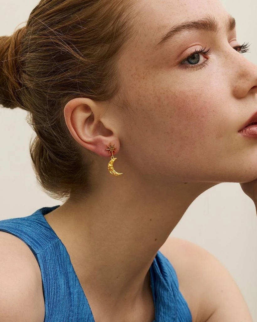 Ottoman Hands Star and Moon Drop Earrings 2