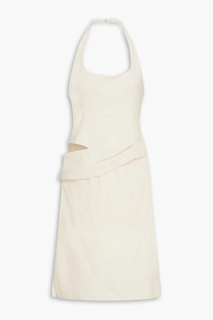 Jacquemus Hielo cutout draped wool-blend halterneck dress 1