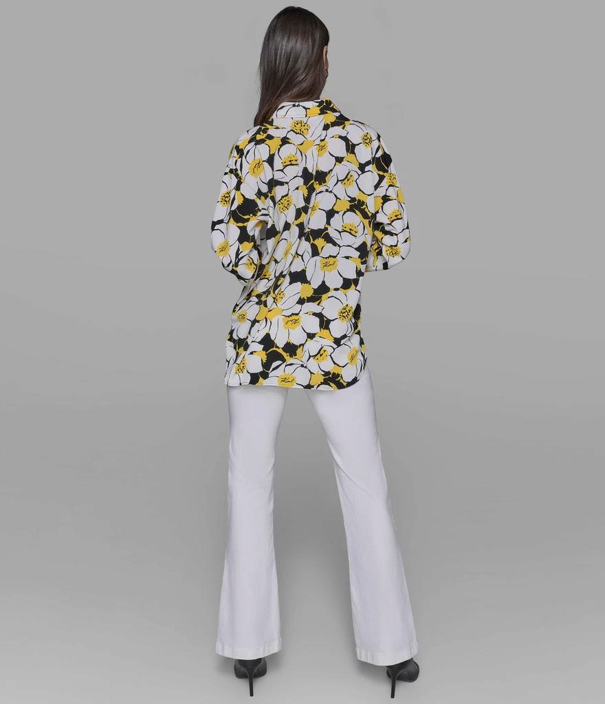 Karl Lagerfeld Paris DAFFODIL SILKY BUTTON DOWN BLOUSE 2