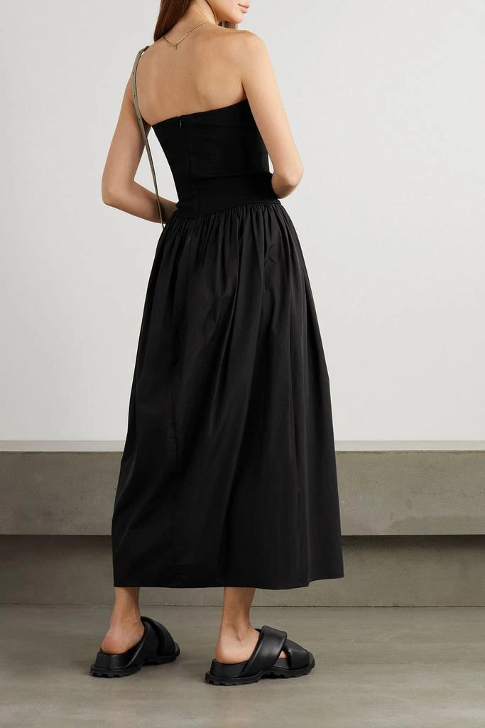 Esse Studios Strapless cutout stretch-knit and cotton-poplin maxi dress 3
