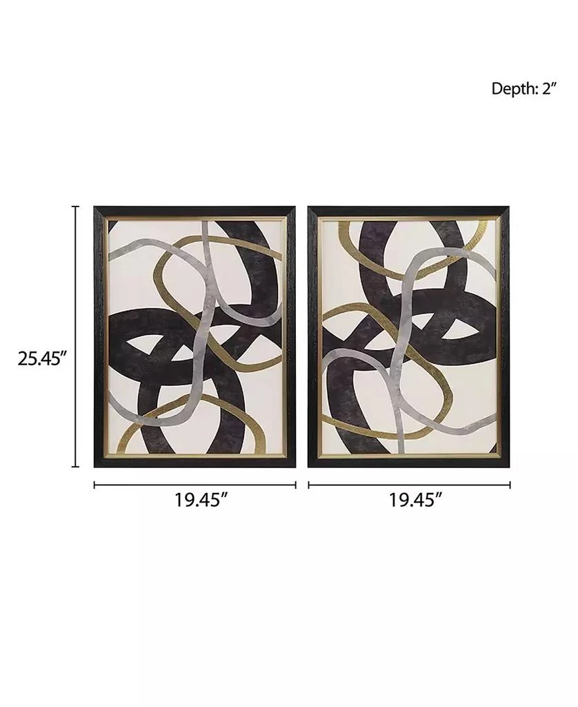 Martha Stewart Moving Midas Abstract Foil Framed Canvas Set, 2 Piece 9