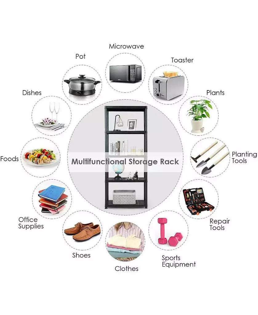 Ecooso 5-Tier Storage Shelving Freestanding Heavy Duty Rack 8