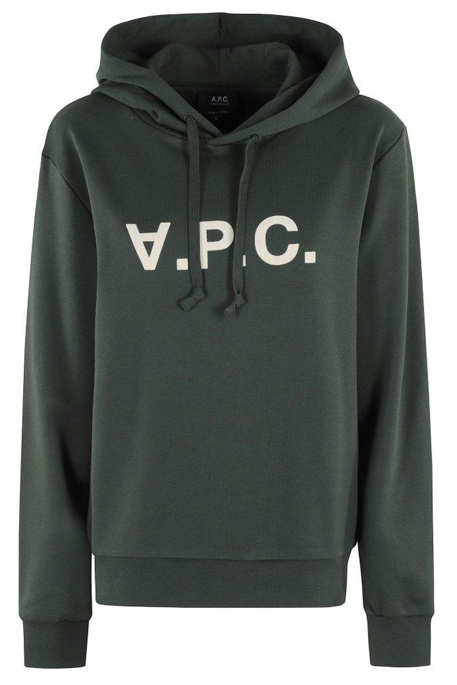 A.P.C. A.P.C. Logo Printed Drawstring Hoodie