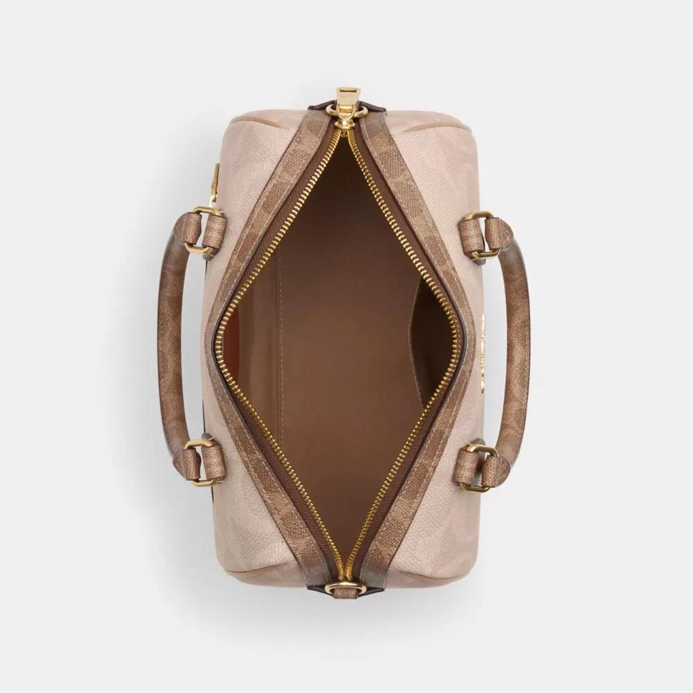 Coach Rowan Satchel Bag In Blocked Signature Canvas 5