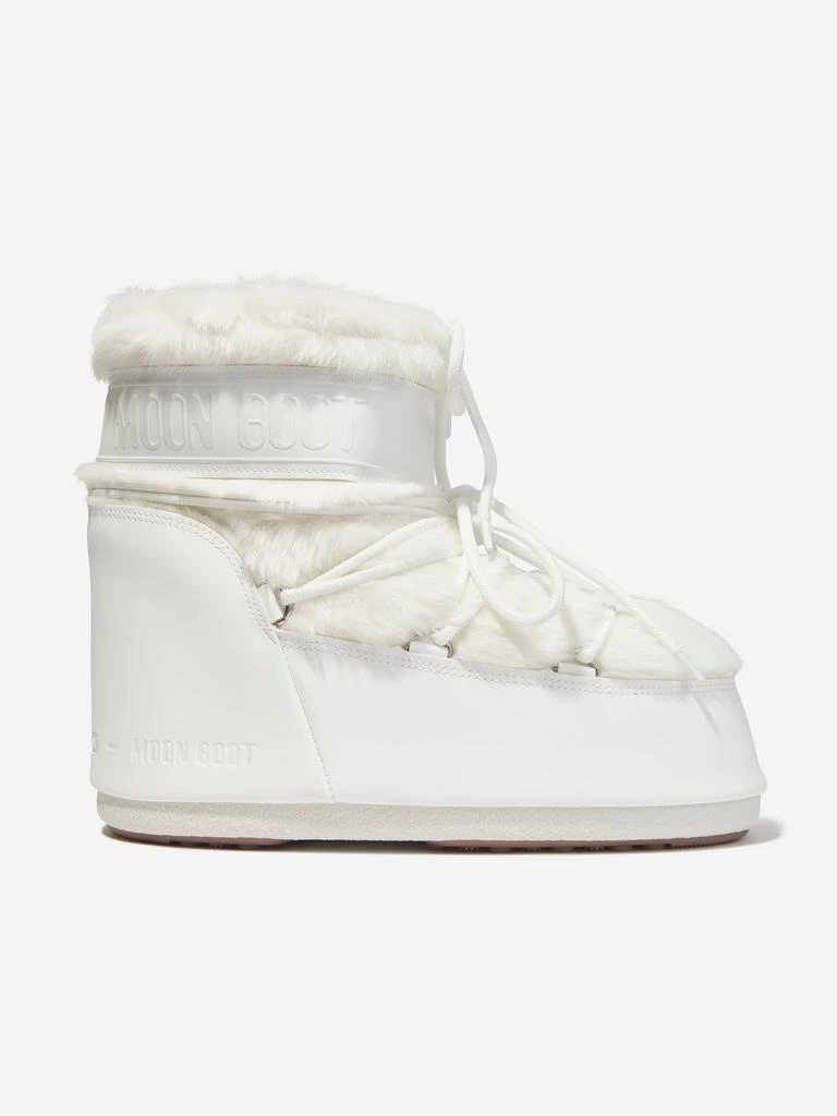 Moon Boot Kids Icon Lowo Faux Fur Snow Boots in White 1