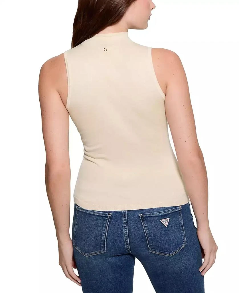 GUESS Women's Calista Rhinestone Sleeveless Knit Sweater Top 2