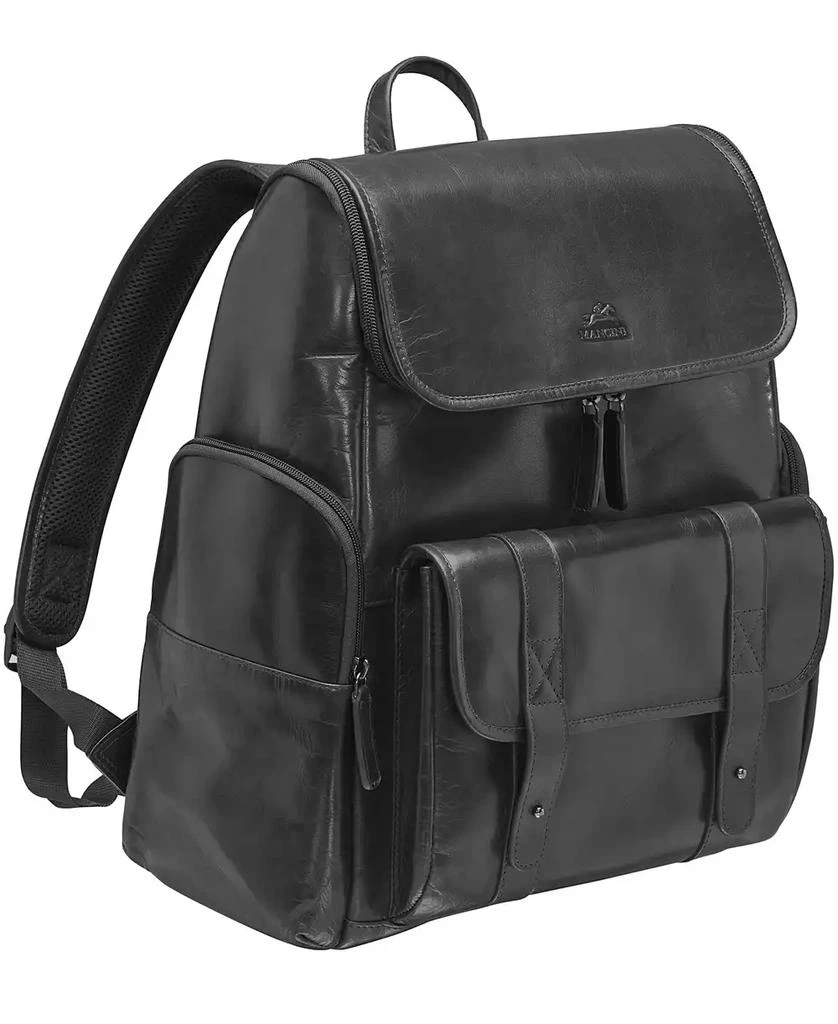 Mancini Leather Goods Men's Buffalo Backpack with Zippered Laptop, Tablet Compartment 3