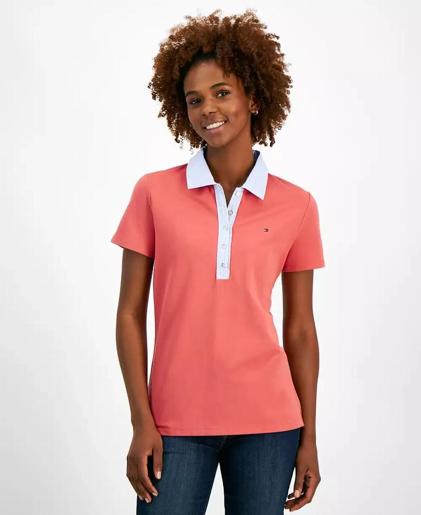 Tommy Hilfiger Women's Striped-Collar Polo Shirt 1