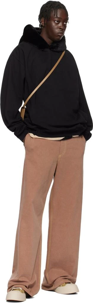 Marni Black Brushed Organic Cotton & Faux-Fur Hoodie 4