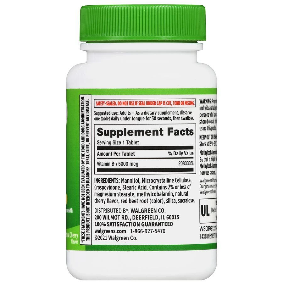 Walgreens Quick Dissolve Vitamin B12 5000 mcg Tablets (90 days) Natural Cherry 3