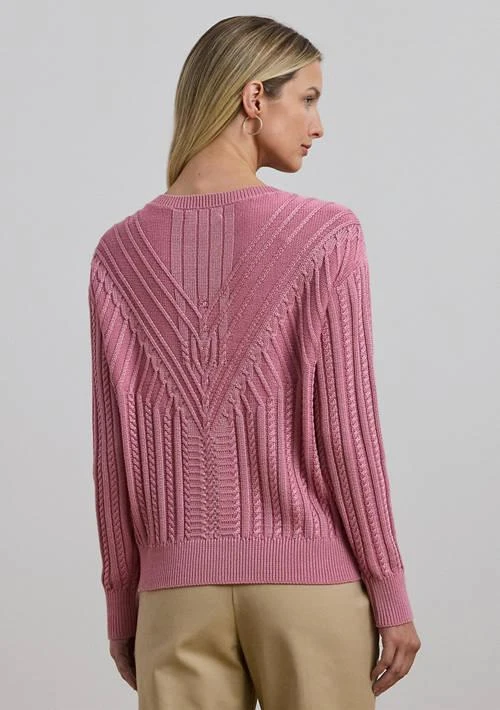Ralph Lauren Ralph Lauren Cable Knit Cotton Blend Boat Neck Sweater 2