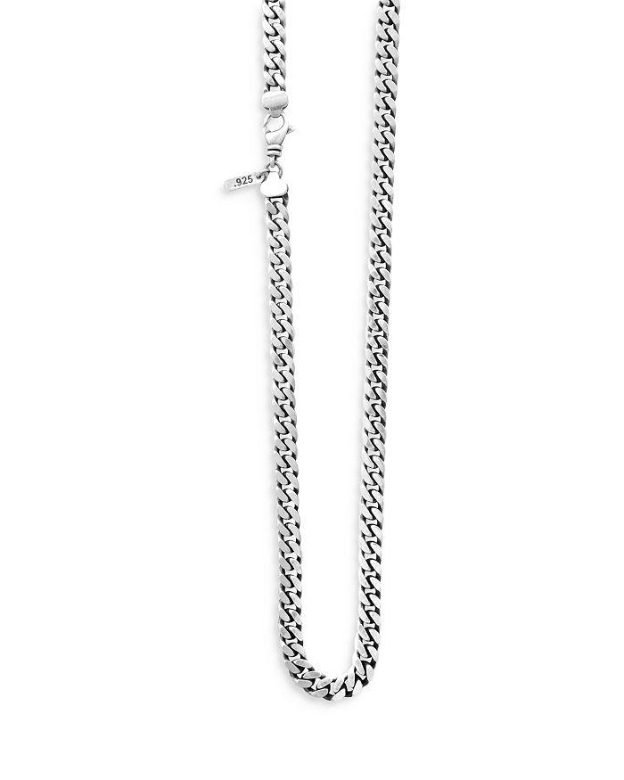 King Baby Men's Sterling Silver Flat Curb Link Chain, 24"