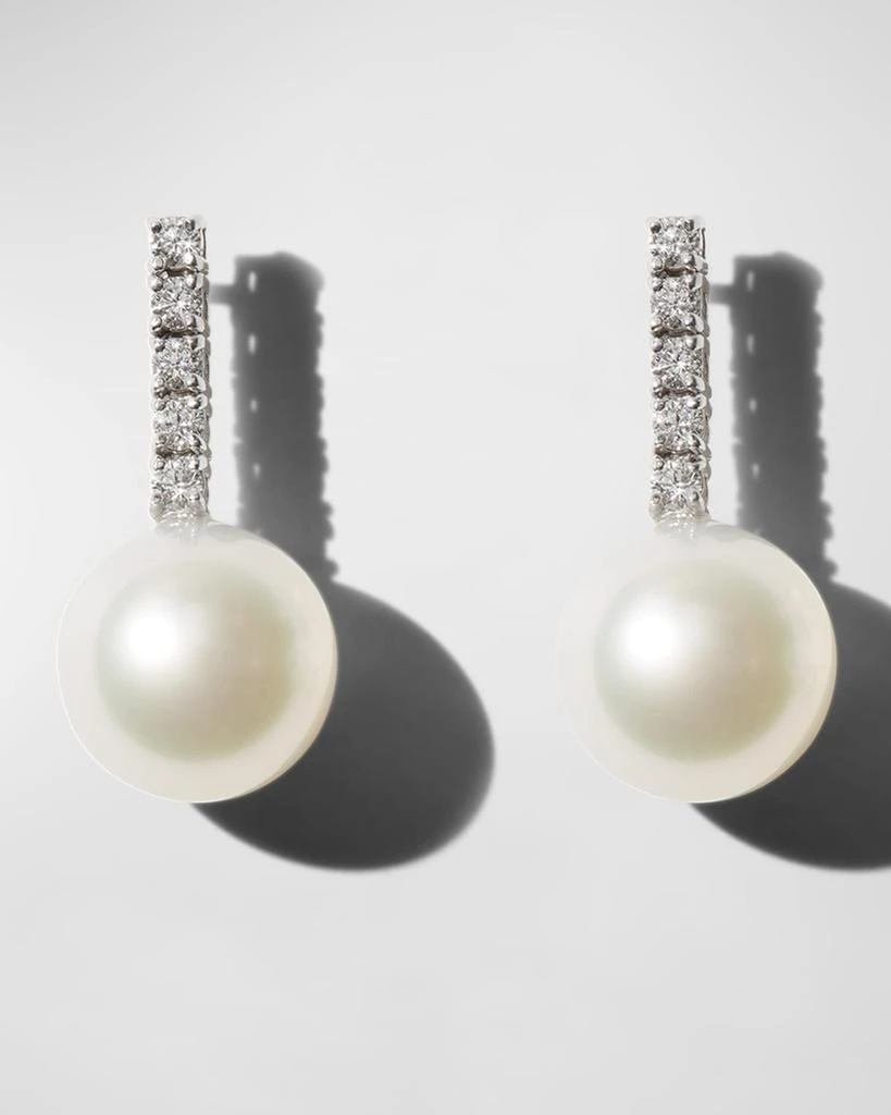 Mizuki 18K White Gold South Sea Pearl & Diamond Earrings 1