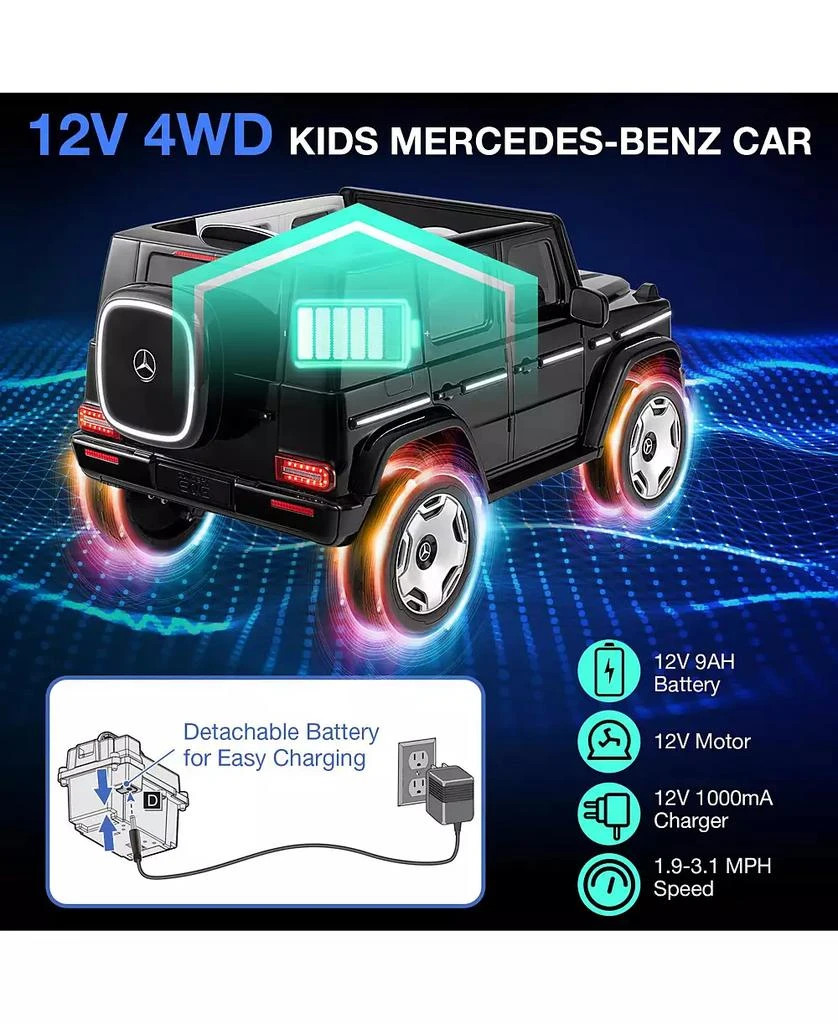 Mecale 12V Licensed Mercedes-Benz EQG Kids Ride On Car with Remote Control 8